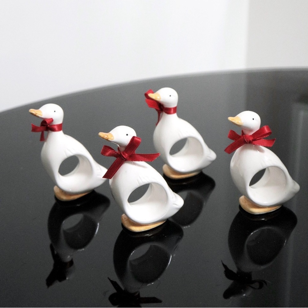 Vintage Ron Gordon designs Set of 4 Duck Napkin Rings GUC - Picture 3 of 6